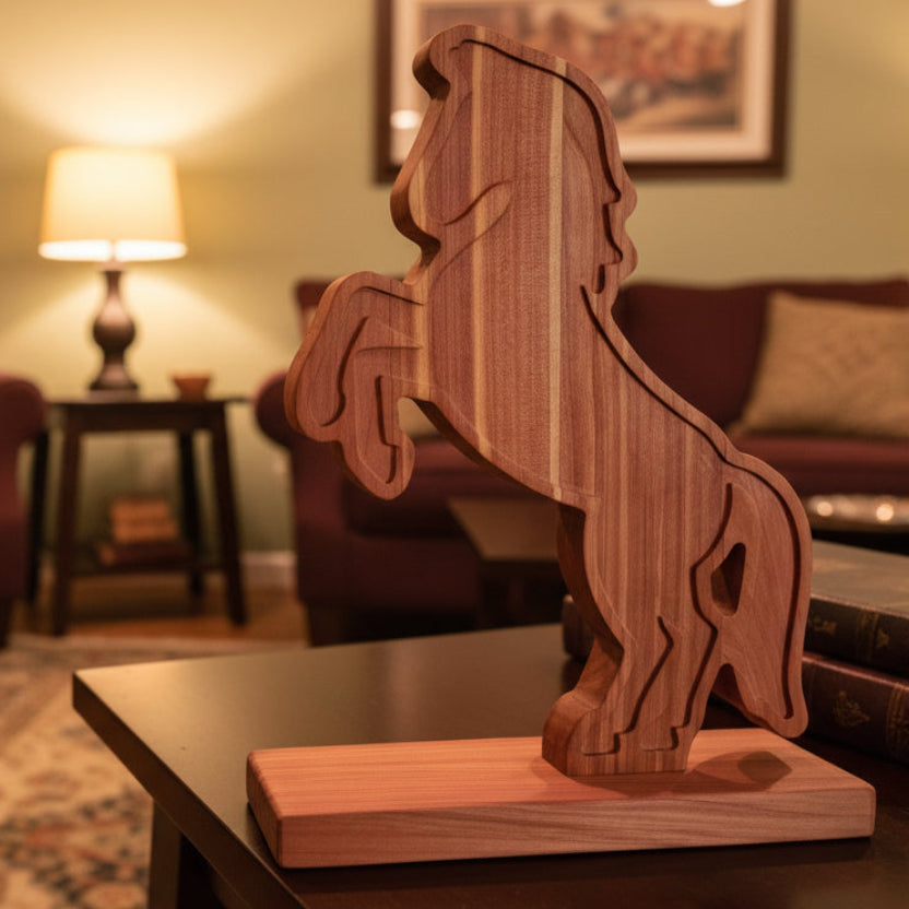 Wooden Horse with Stand