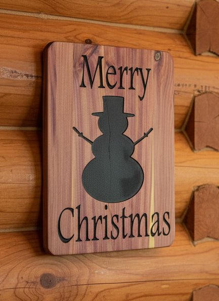 Merry Christmas - Snowman Sign